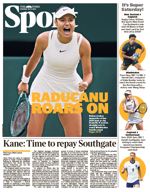 The Times back page