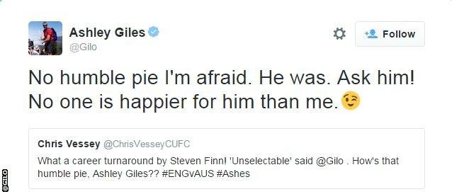 Ashley Giles tweet