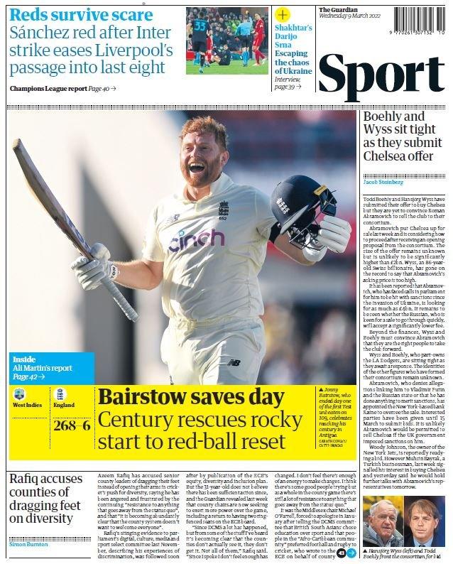 Wednesday's Guardian back page: Reds survive scare