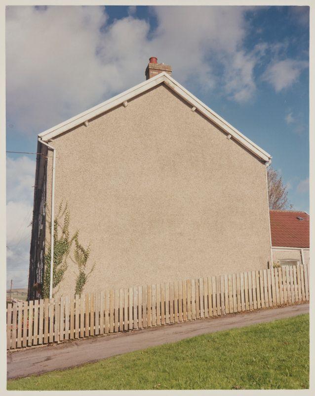 The end of a pebble-dashed row of terraces in Pengam Road, Bargoed, 1998-2000