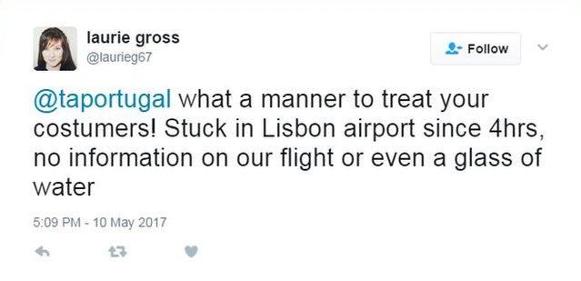 @taportugal what a manner to treat your costumers! Stuck in Lisbon airport since 4hrs, no information on our flight or even a glass of water - @laurieg67