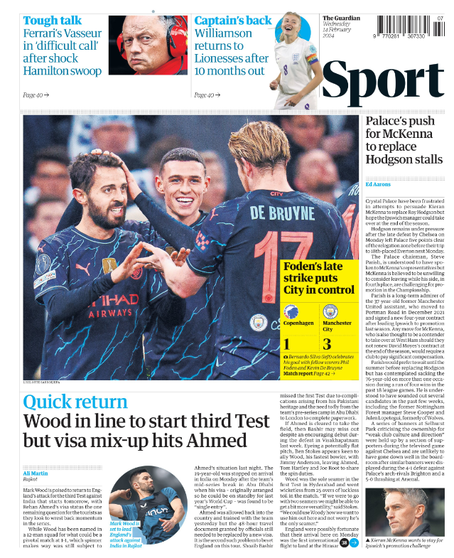 Guardian back page