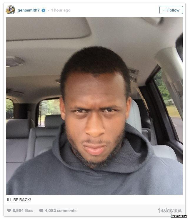 Geno Smith posted on Instagram after the fight: "I'll be back."