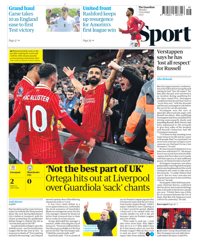 Guardian back page