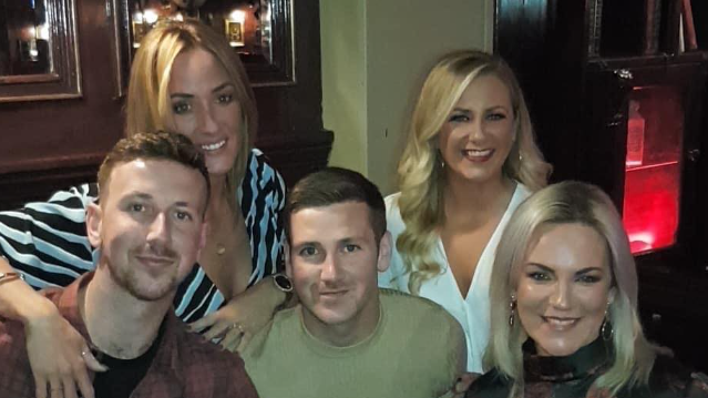 Derry City captain Patrick McEleney (centre) with brother and team-mate Shane and sisters (L-R) Shona, Bronagh and Sarah