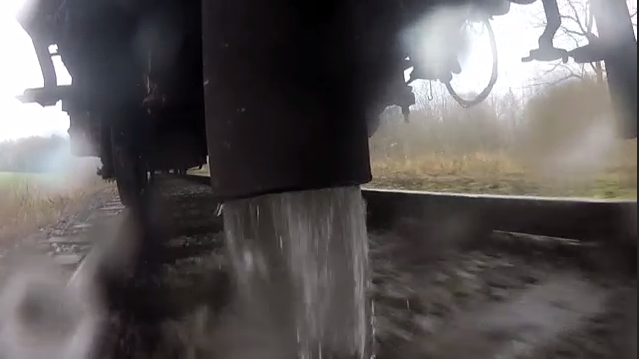 Effluent being discharged from a train