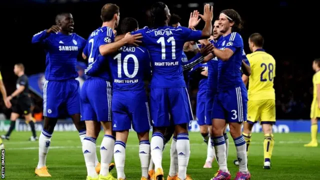 Eden Hazard celebrates with teammates