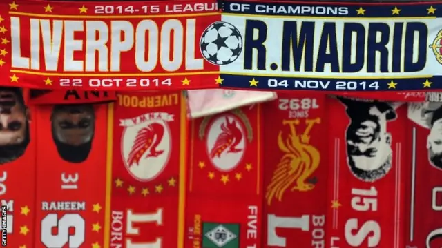 A match scarf on sale on the approach to the stadium
