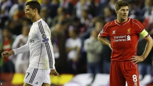 Cristiano Ronaldo and Steven Gerrard
