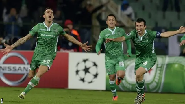 Yordan Minev celebrates after scoring
