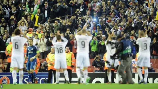 Real Madrid players at full-time