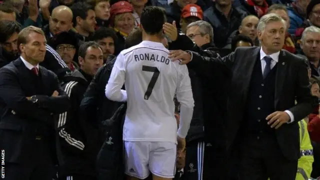 Cristiano Ronaldo is substituted