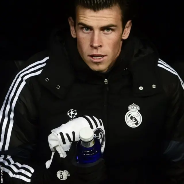 Gareth Bale looks on