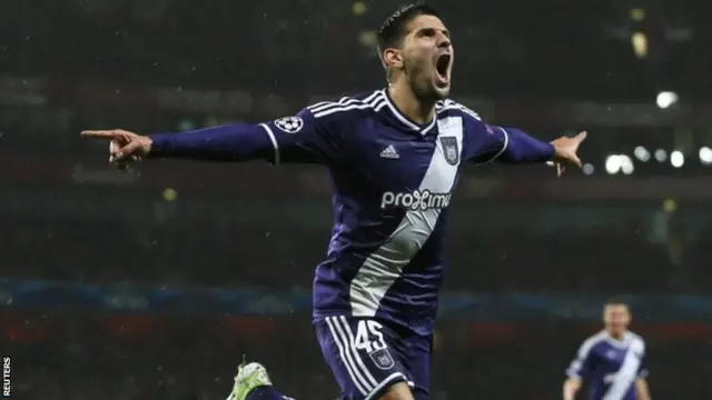 Aleksandar Mitrovic celebrates