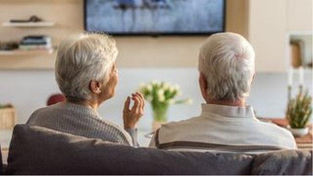 Pensioners watching the TV