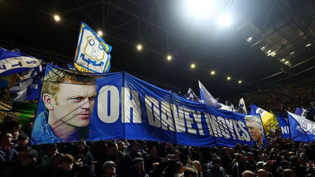 Everton flags and banners at Hill Dickinson Stadium