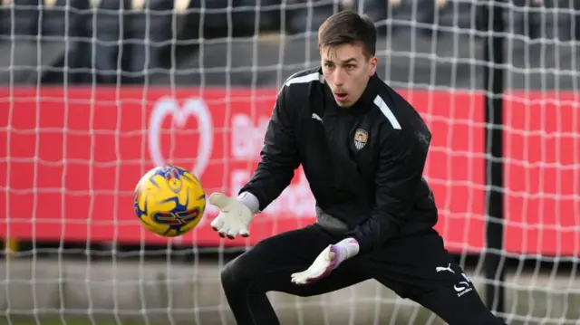 Luca Ashby-Hammond during a warm-up while with Notts County