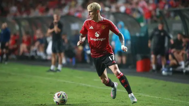 Garnacho in action