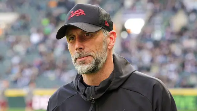  Marco Rose looks on ahead of a Bundesliga match