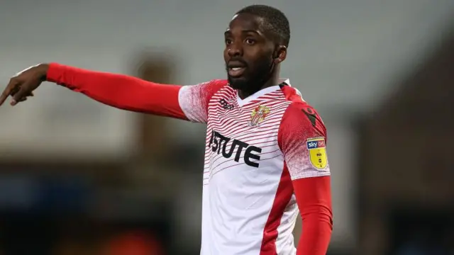 Emmanuel Sonupe in action for Stevenage