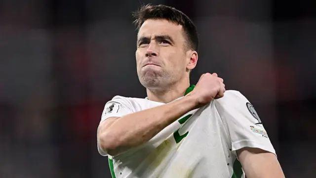 Seamus Coleman playing for the Ireland national team