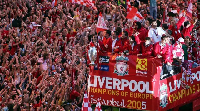 Liverpool 2005 European Cup parade