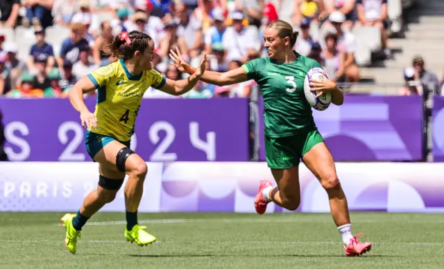 Ireland’s Stacey Flood with Dominique du Toit of Australia