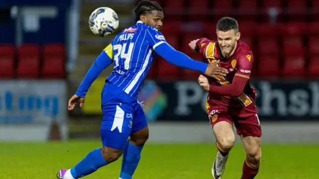 Blair Spittal looks for a way through for Motherwell