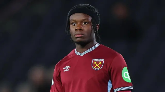 Emeka Adiele playing for West Ham United
