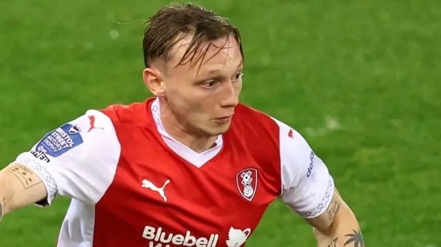 Jack Holmes in action for Rotherham
