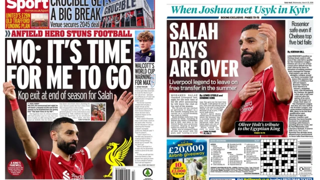 The Mirror and The Daily Mail back pages