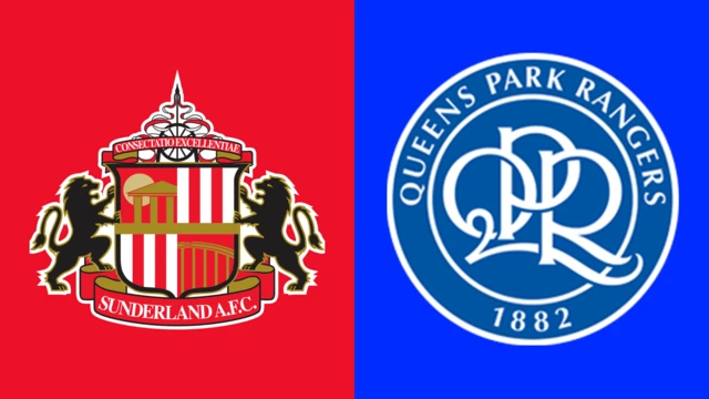 Side-by-side of Sunderland and Queen's Park Rangers club badges