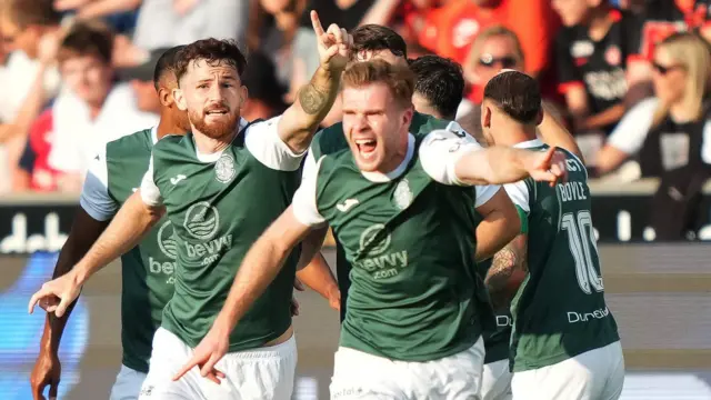 Hibernian's Jack Iredale and Chris Cadden