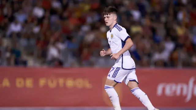 Ben Doak in action for Scotland under-21s