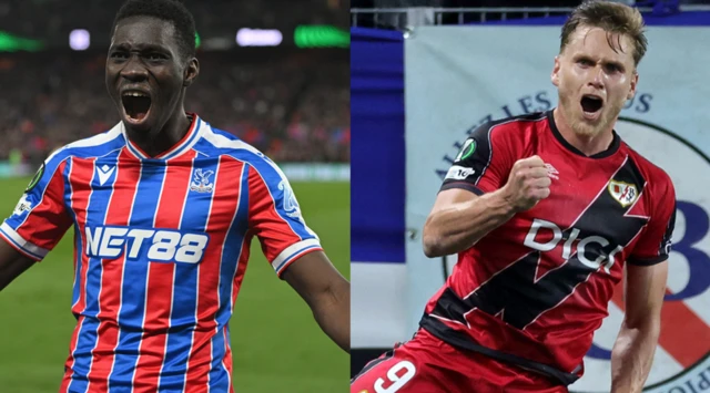 Ismaila Sarr of Crystal Palace and Alexandre Zurawski 'Alemao' of Rayo Vallecano