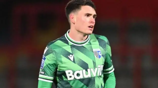 Marcus Wyllie in green Gillingham change strip
