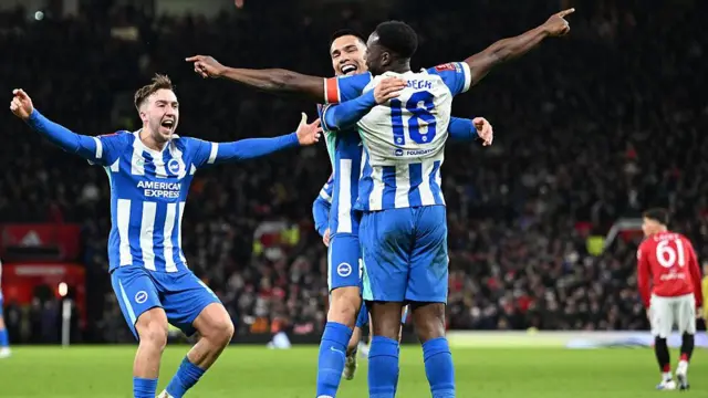 Danny Welbeck celebrates after scoring for Brighton