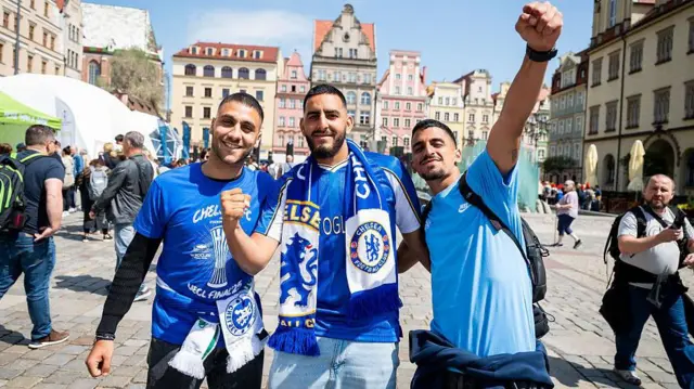 Chelsea fans in Wroclaw