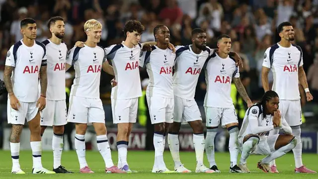 Tottenham players during the shootout