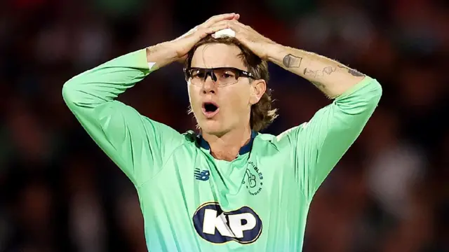 Adam Zampa reacts while playing in Oval Invincibles' 2024 Hundred final against Southern Brave