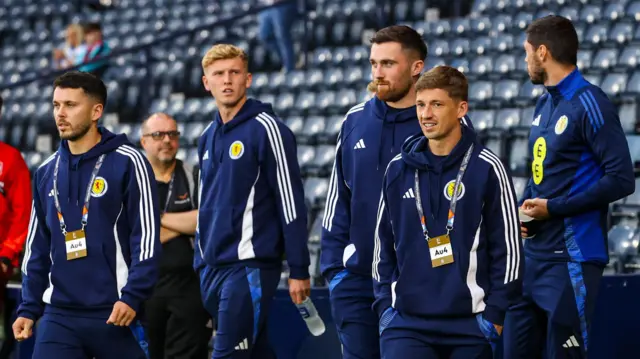 Scotland players at Hampden