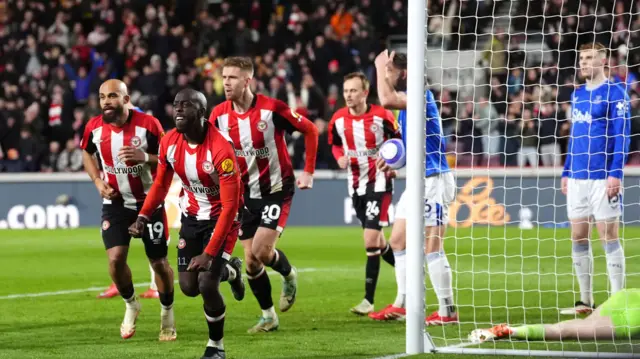 Brentford players celebrate