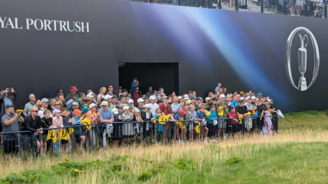 Fans waiting for Rory McIlroy's autograph