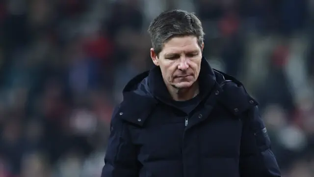 Oliver Glasner looks down dejectedly