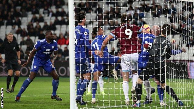 Cardiff score against West Ham