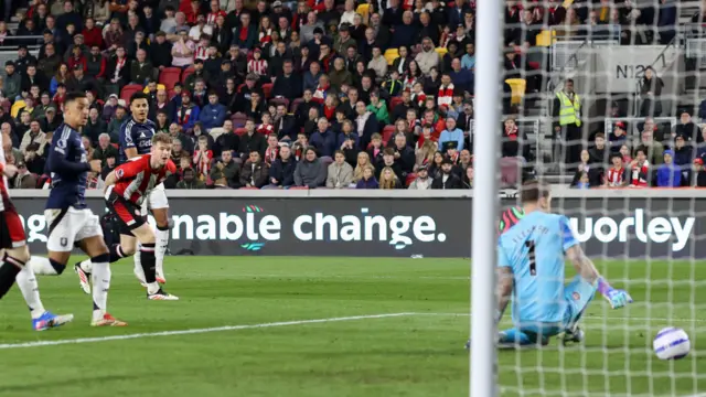 Aston Villa score against Brentford