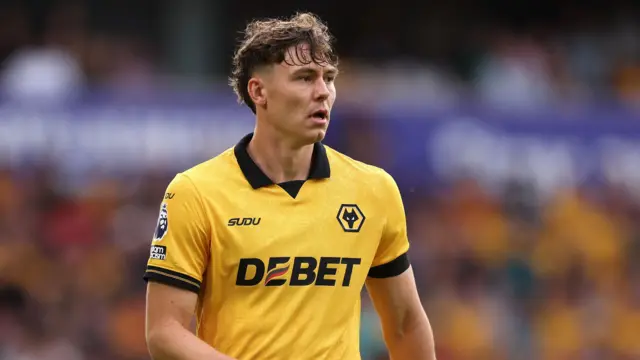 Jorgen Strand Larsen playing for Wolves