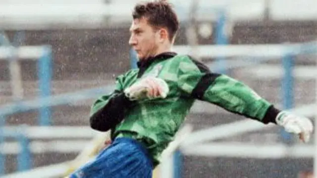 Goalkeeper Gavin Ward in action for Cardiff City in 1993