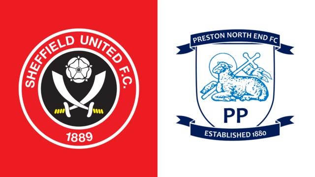 Side-by-side of Sheffield United and Preston North End club badges