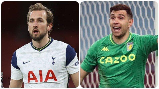 Harry Kane and Emiliano Martinez